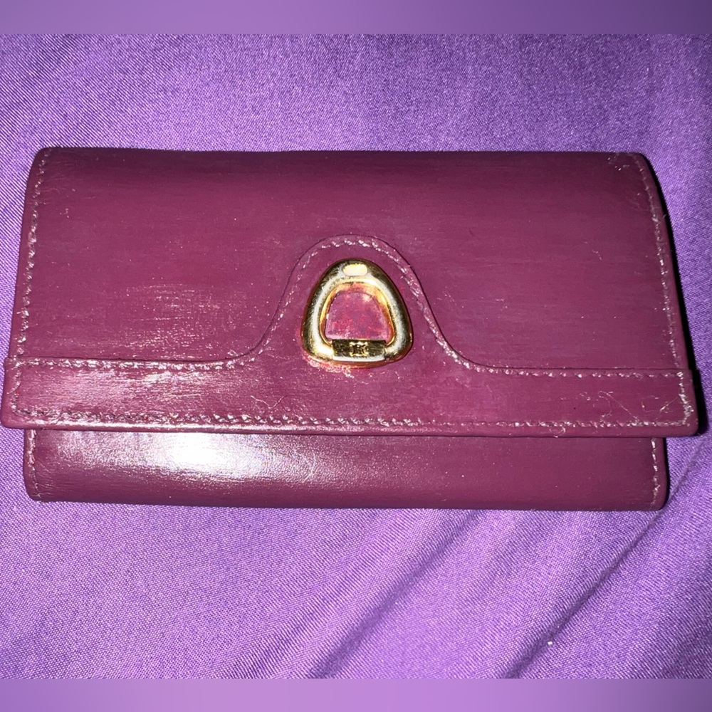 Celine Dark Red Leather Key Ring